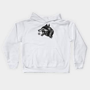 Walking mythology. Wolf Fenrir. Kids Hoodie